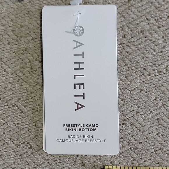 Athleta Blue Freestyle Camo Cheeky Swimsuit Bikini Bottom - Size Medium - Picture 5 of 14